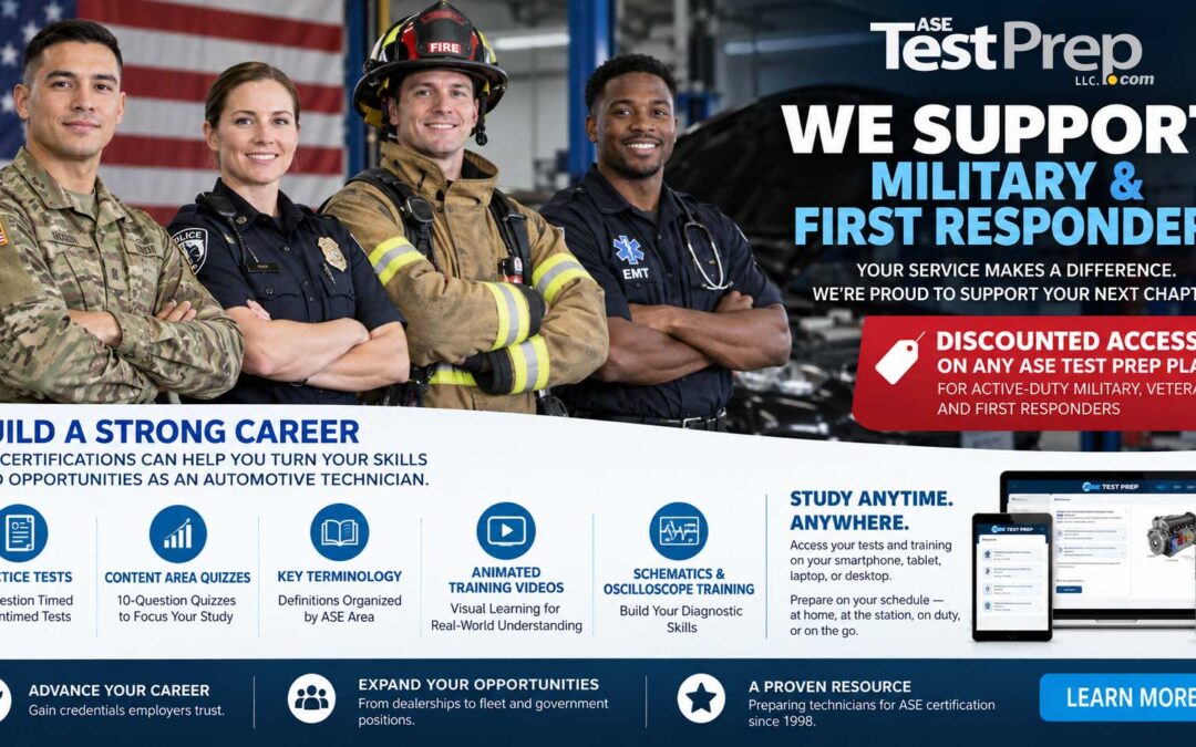Supporting Those Who Serve: ASE Test Prep Discounts for Military and First Responders